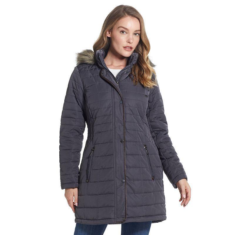 Womens Weathercast Faux-Fur Hood Puffer Coat Product Image