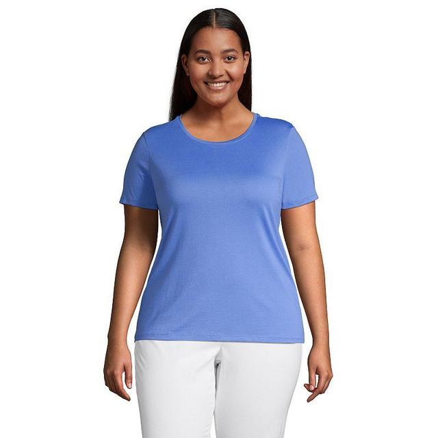 Plus Size Lands End Relaxed Supima Cotton Crewneck Tee, Womens Product Image