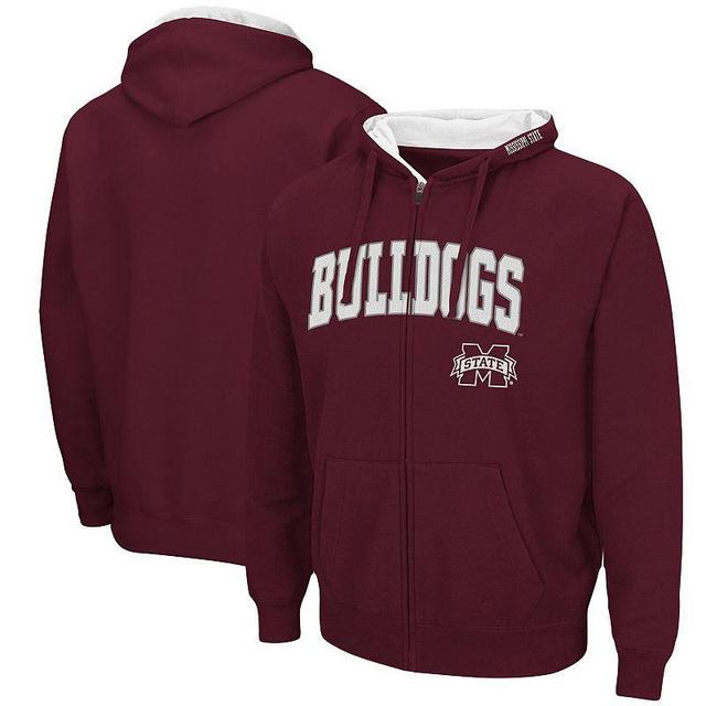 Mens Colosseum Maroon Mississippi State Bulldogs Arch & Logo 3.0 Pullover Hoodie Product Image