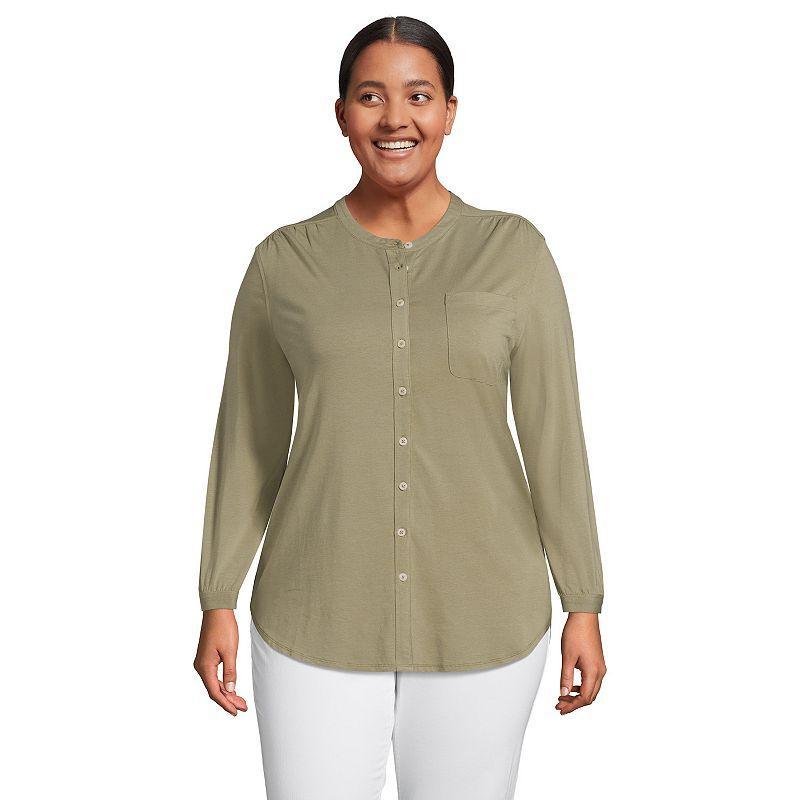 Lands End Plus Size Long Sleeve Jersey A-line Tunic Product Image