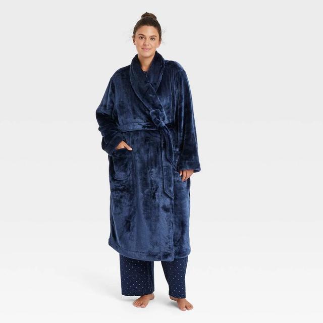 Womens Plush Robe - Auden Navy Blue 3X/4X Product Image