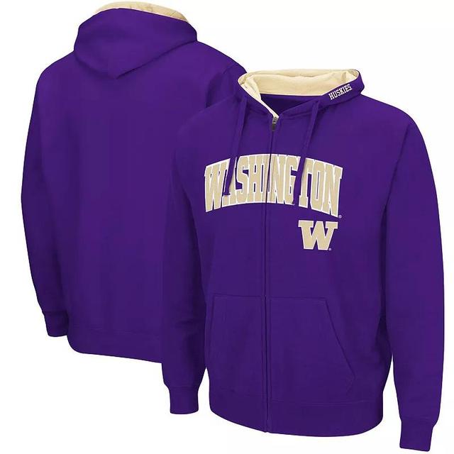 Mens Colosseum Washington Huskies Arch & Logo 3.0 Full-Zip Hoodie Product Image