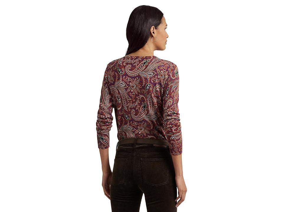 LAUREN Ralph Lauren Petite Paisley Cotton-Blend Sweater (Multi) Women's Sweater Product Image