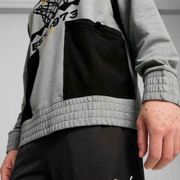 PUMA Winning Shot Men's Graphic Basketball Hoodie in Medium Grey Heather Product Image