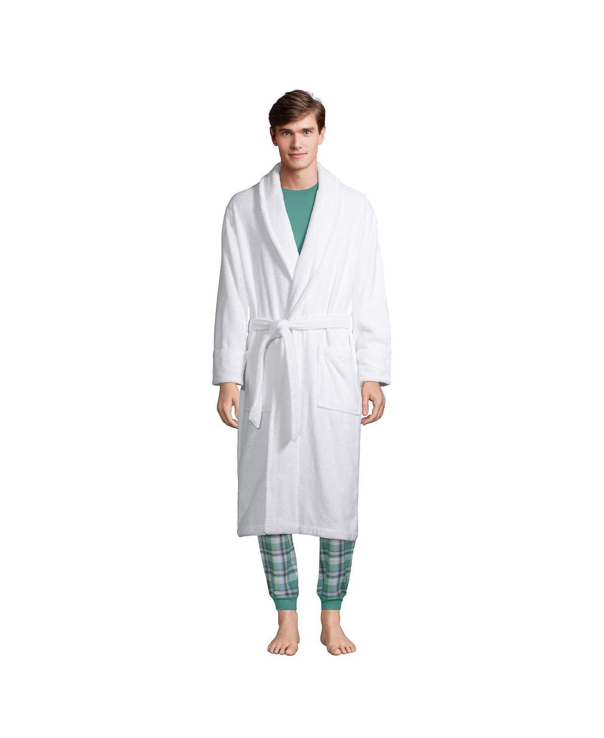 Big & Tall Lands End Calf-Length Turkish Terry Robe, Mens Rich Red Product Image