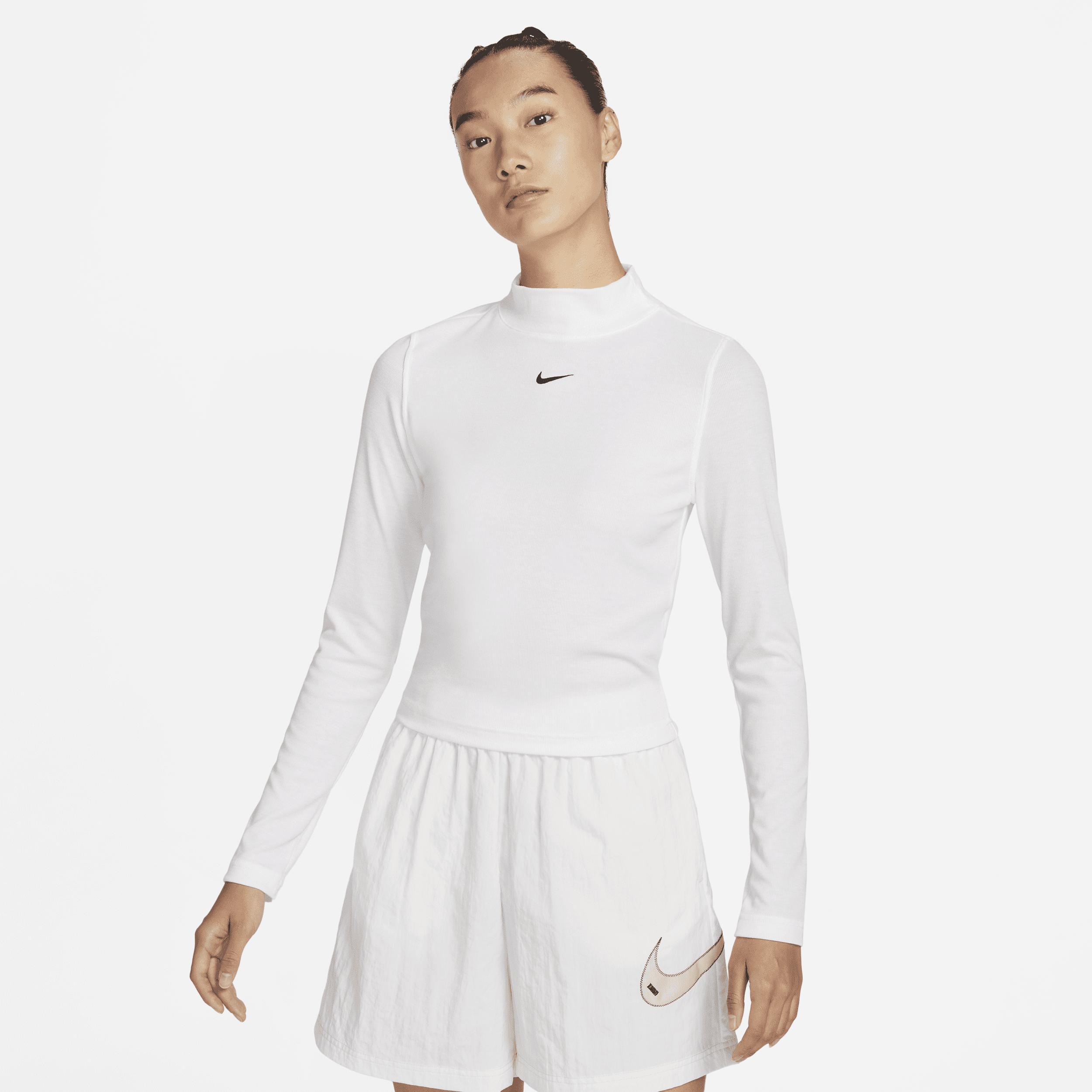 Womens Nike Sportswear Essential Ribbed Mock-Neck Long-Sleeve Top Product Image