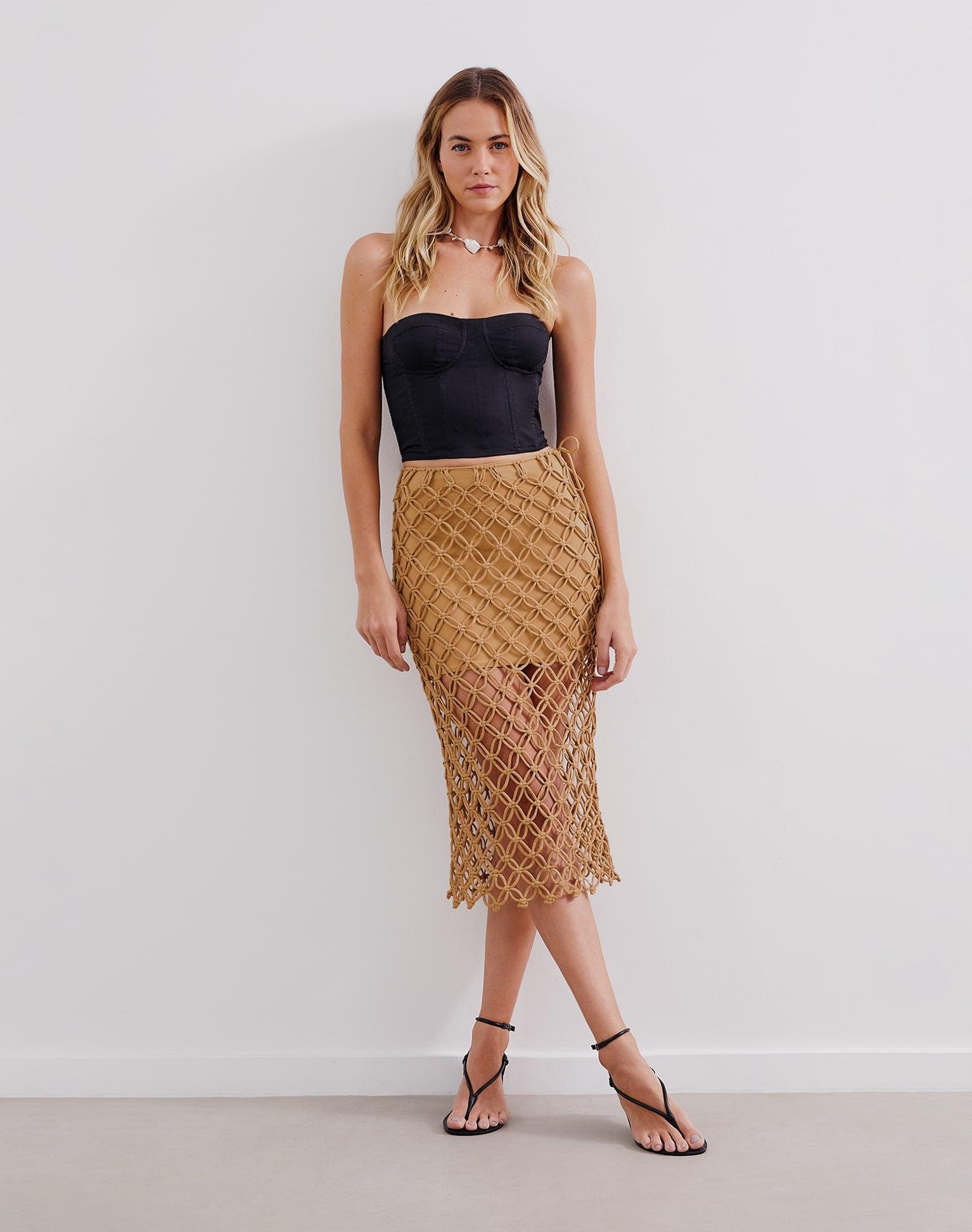 Kim Midi Skirt (exchange only) - Walnut Product Image