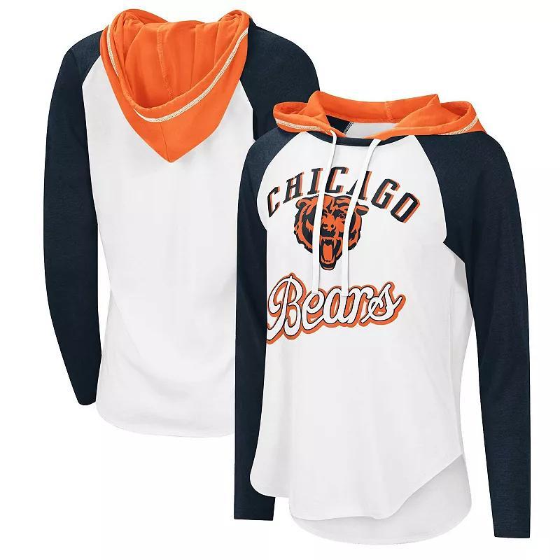 Womens G-III 4Her by Carl Banks White Chicago Bears MVP Raglan Hoodie Long Sleeve T-Shirt Product Image