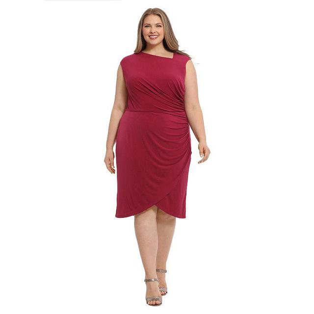 Plus Size London Times Asymmetrical Sheath Dress, Womens Purple Product Image