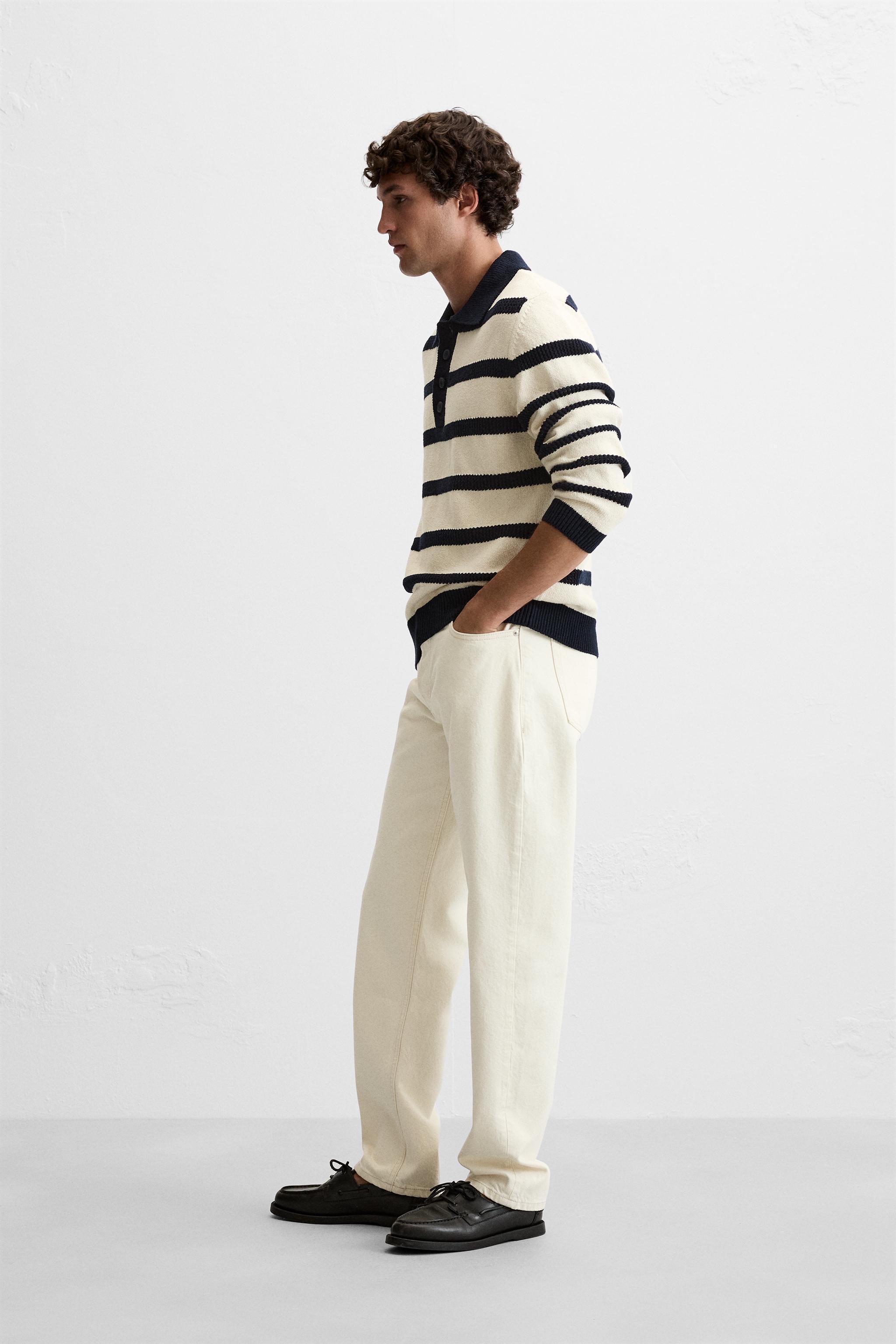 JACQUARD STRIPED KNIT POLO Product Image