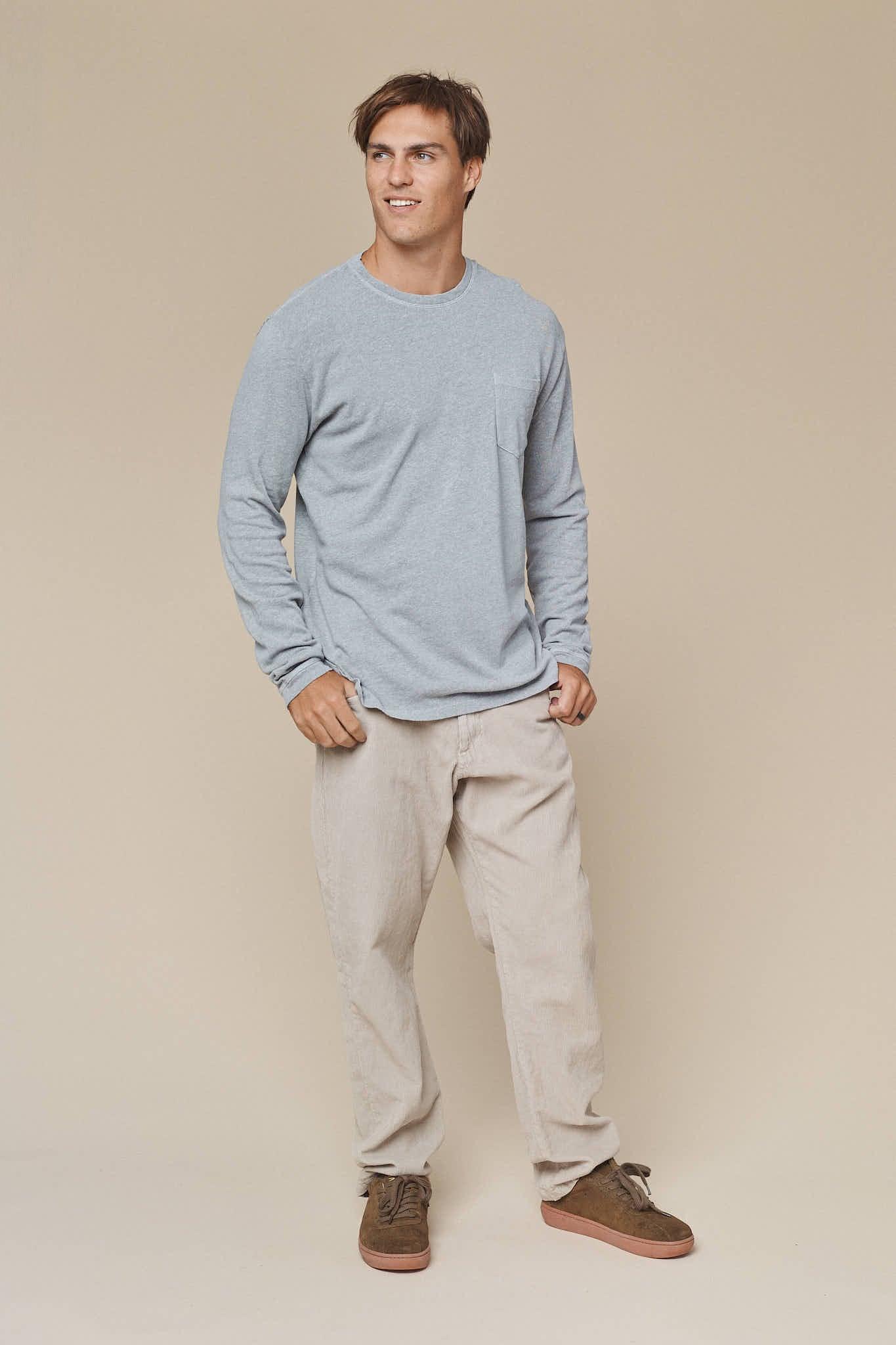 Heathered Baja Long Sleeve Pocket Tee Male Product Image