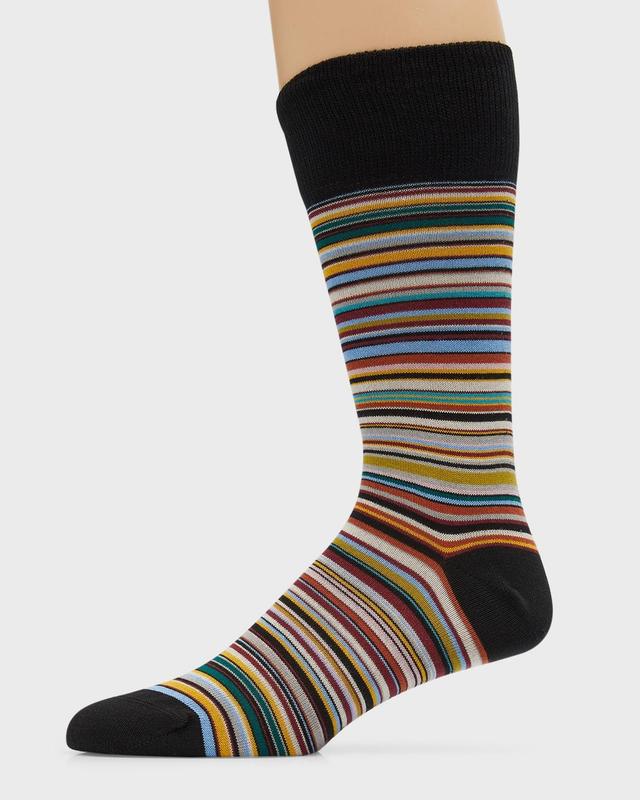 Paul Smith Stripe Cotton Blend Crew Socks Product Image