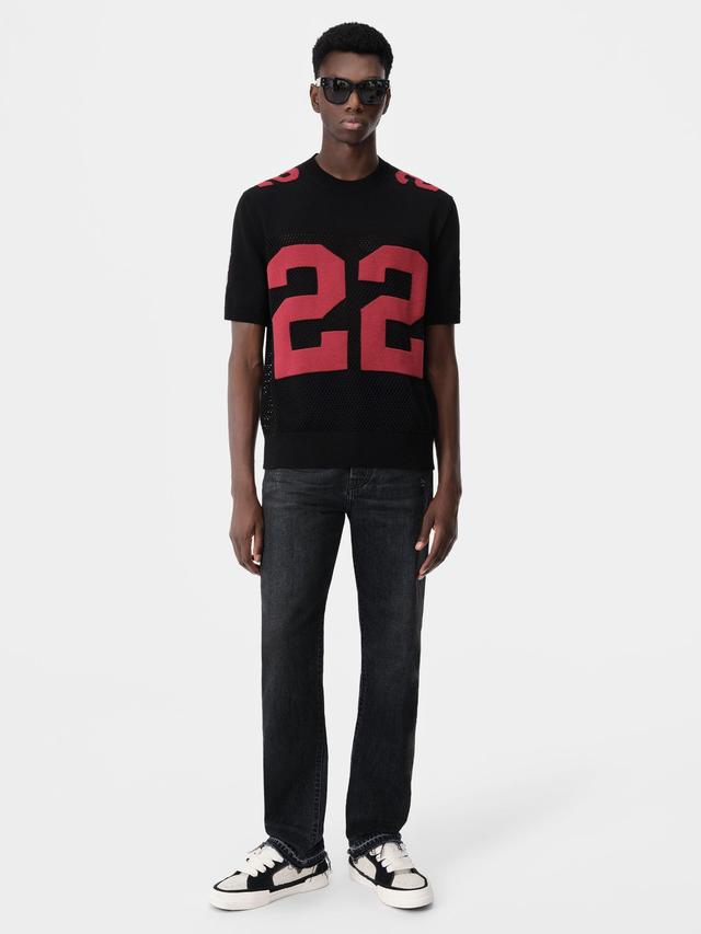 22 TEE - Black Red Male Product Image