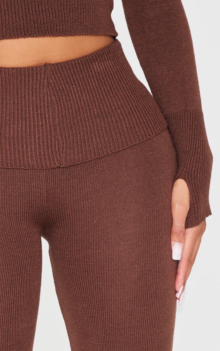 Shape Chocolate Knitted Flare Pants Product Image