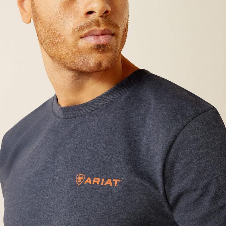 Ariat® Men's S/S Navy Heather Eagle Rock T-Shirt Product Image