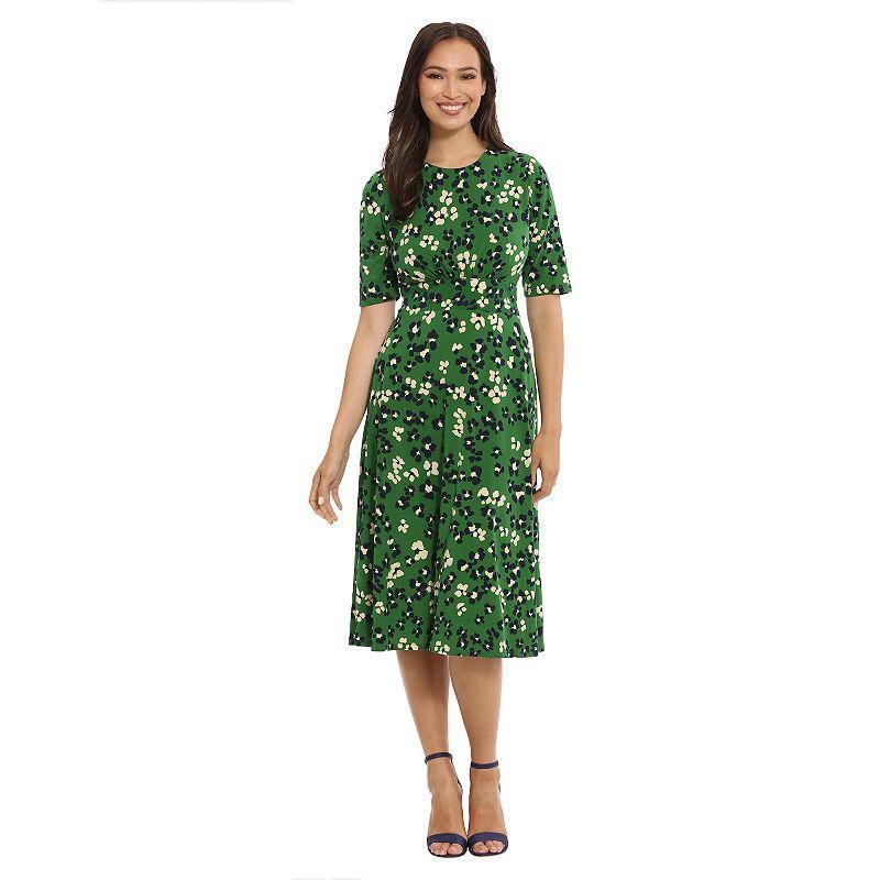 Womens London Times Printed Midi A-Line Dress Product Image