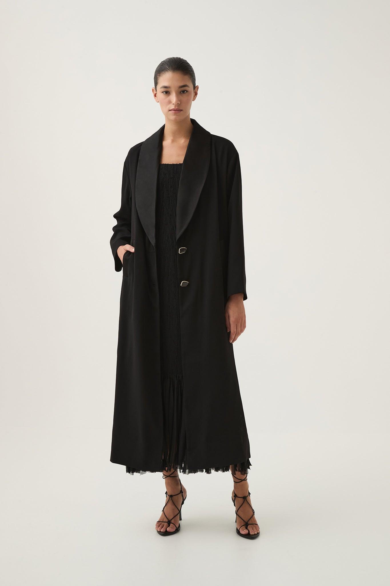 Kara Long Line Crepe Coat Product Image