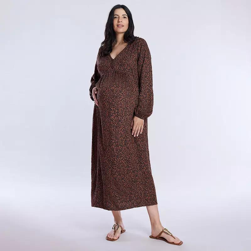 Maternity Motherhood Button Front Midi Dress, Womens Product Image