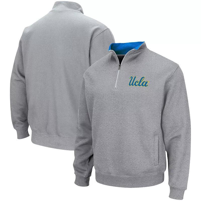 Mens Colosseum Heathered Gray Clemson Tigers Tortugas Team Logo Quarter-Zip Jacket Grey Product Image