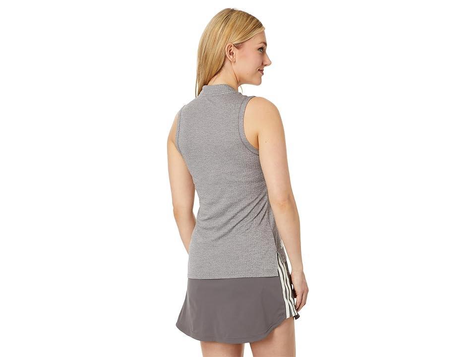 adidas Golf Ultimate365 Textured Sleeveless Polo (Charcoal) Women's Clothing Product Image