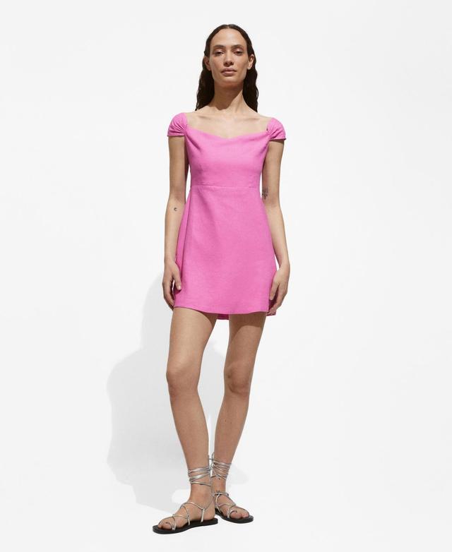 Mango Womens Short Boat-Neck Dress Product Image