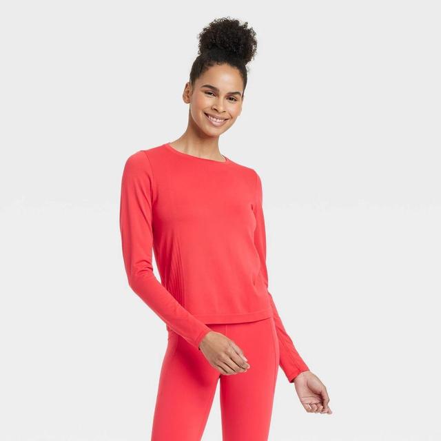 Womens Seamless Long Sleeve Top - All In Motion Red Product Image