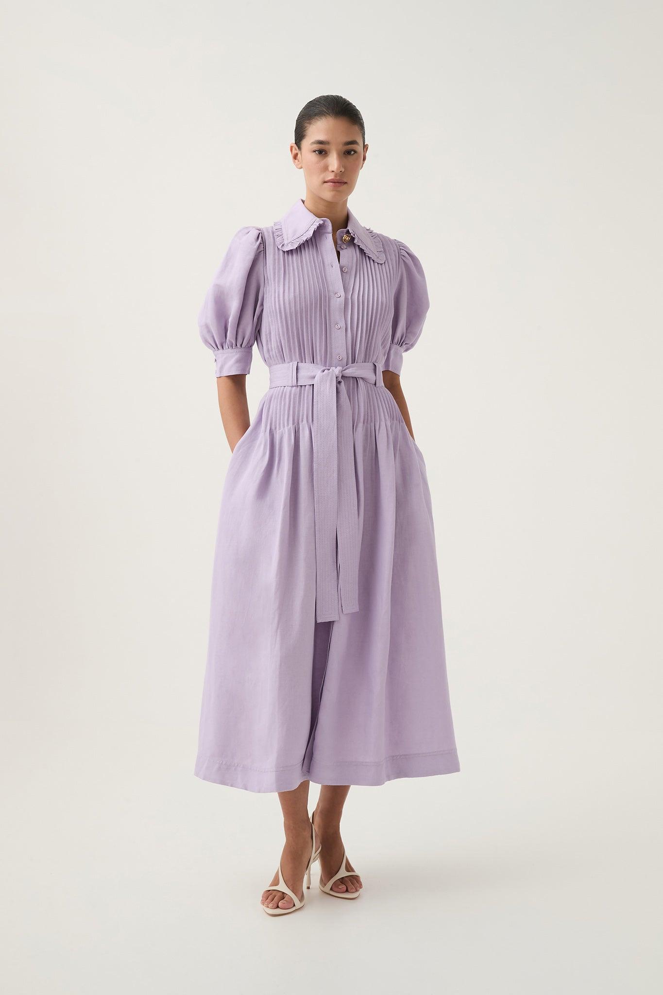 Madeleine Belted Midi Dress Product Image