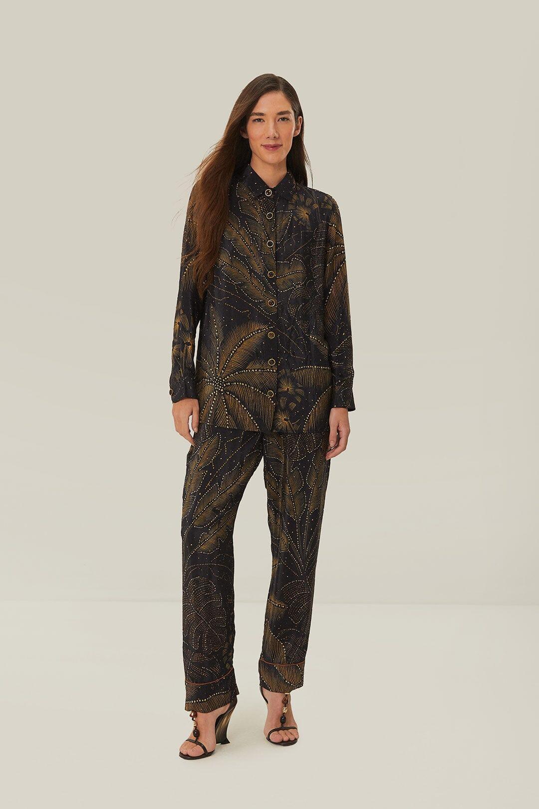 Black Golden Foliage Pajama Shirt product image