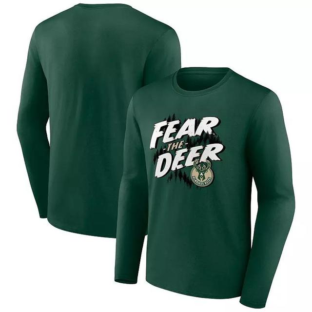 Mens Hunter Green Milwaukee Bucks Tip-Off Long Sleeve T-Shirt Product Image