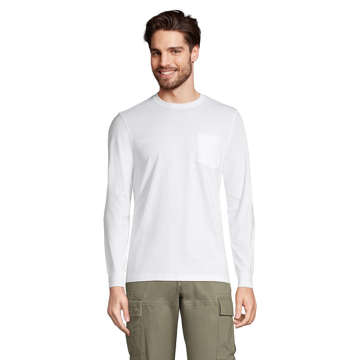 Lands End Mens Super-t Long Sleeve T-Shirt with Pocket Product Image