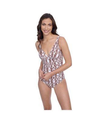 Women's Iota Ruched V-Neck One Piece Swimsuit Product Image