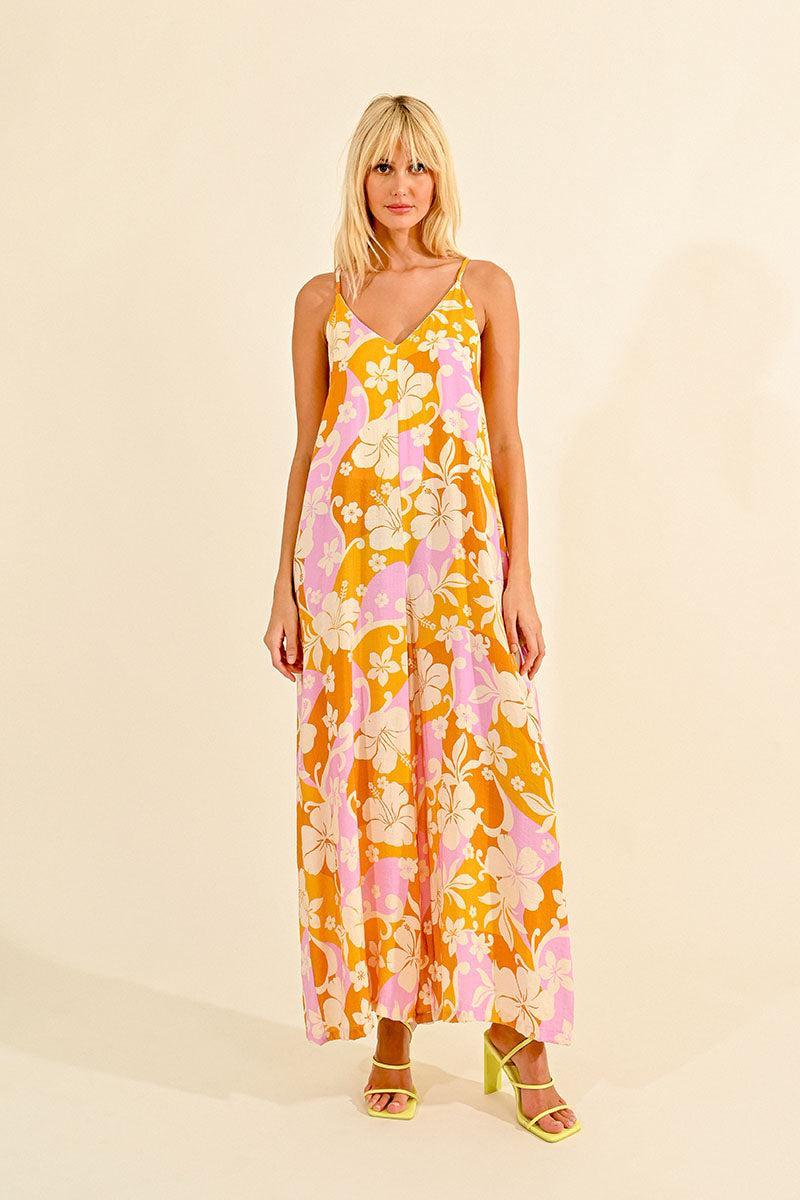 V NECK FLORAL JUMPSUIT Product Image