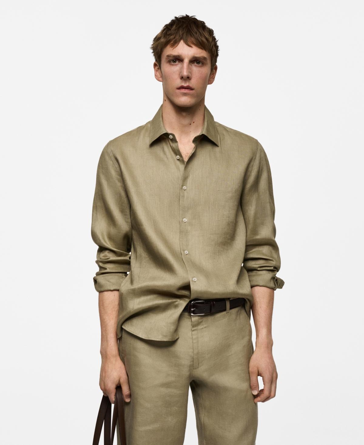 Mango Mens Linen Shirt Product Image