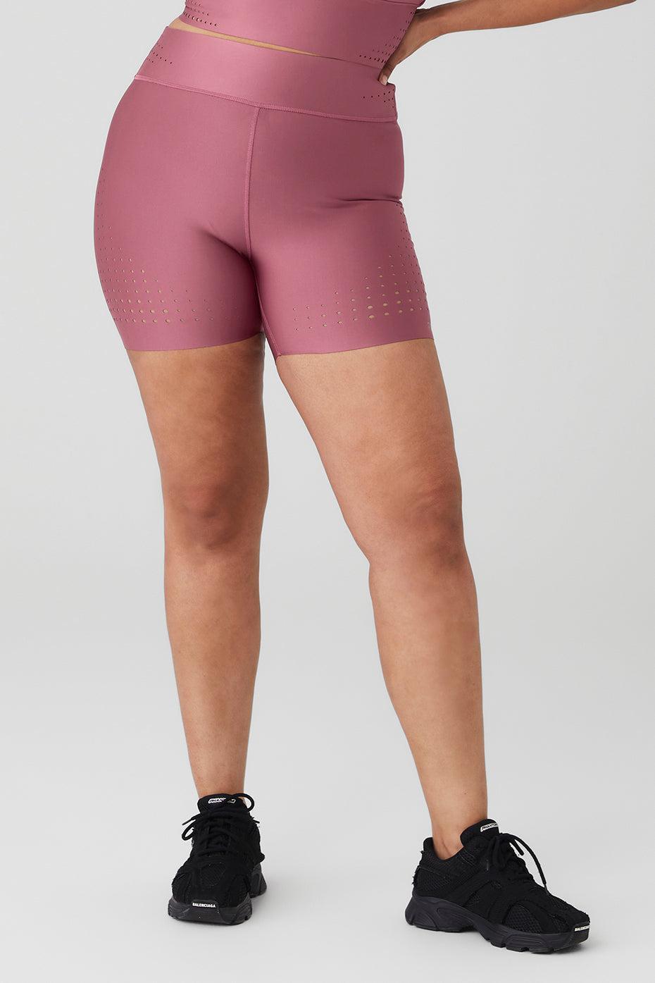 Alo Yoga | 5 Airlift High-Waist Laser Cut Speedy Short Pink Product Image