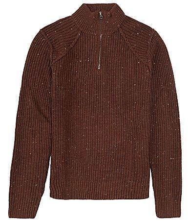 Lucky Brand Quarter Zip Tweed Sweater Product Image