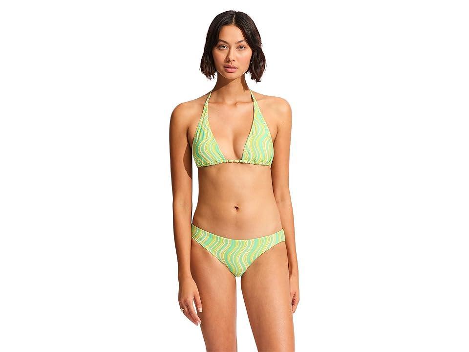 Seafolly Mod Squad Hipster Bikini Bottoms (Lime Burst) Women's Swimwear Product Image