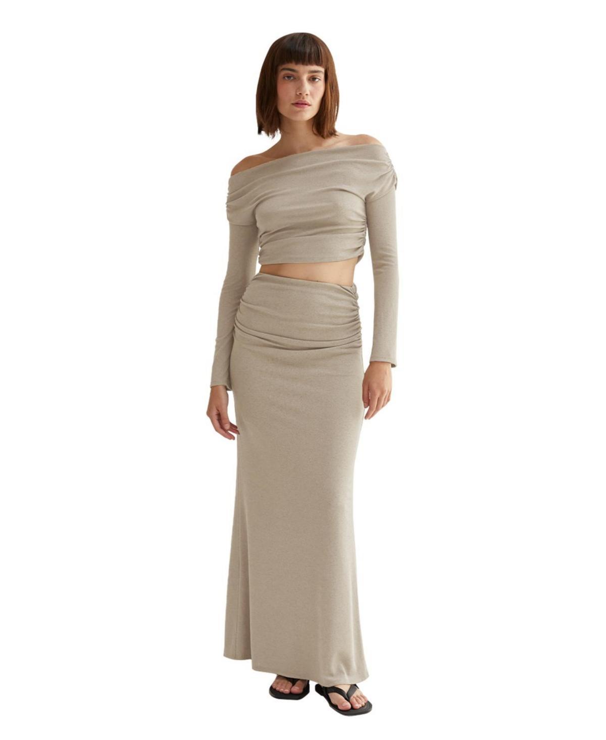 Women's Jia Off-shoulder Maxi Skirt Knit Two-Piece Set Product Image