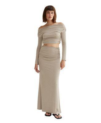 Women's Jia Off-shoulder Maxi Skirt Knit Two-Piece Set Product Image