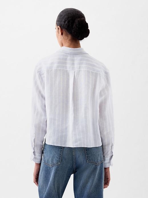 Linen Cropped Shirt Product Image