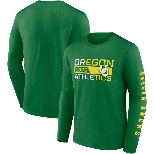 Mens Fanatics Branded Oregon Ducks Broad Jump 2-Hit Long Sleeve T-Shirt Product Image