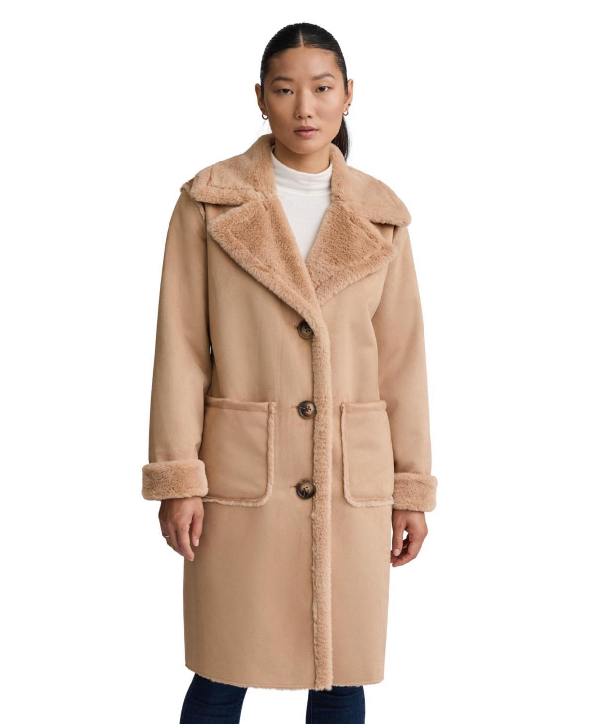 Nvlt Womens Mid Length Shearling Coat Product Image