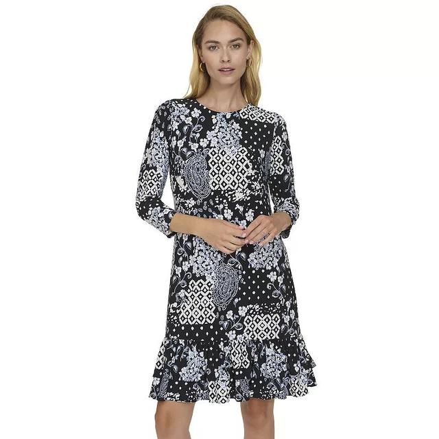 Womens Harper Rose 3/4-Sleeve Ruffle Hem Shift Dress Product Image