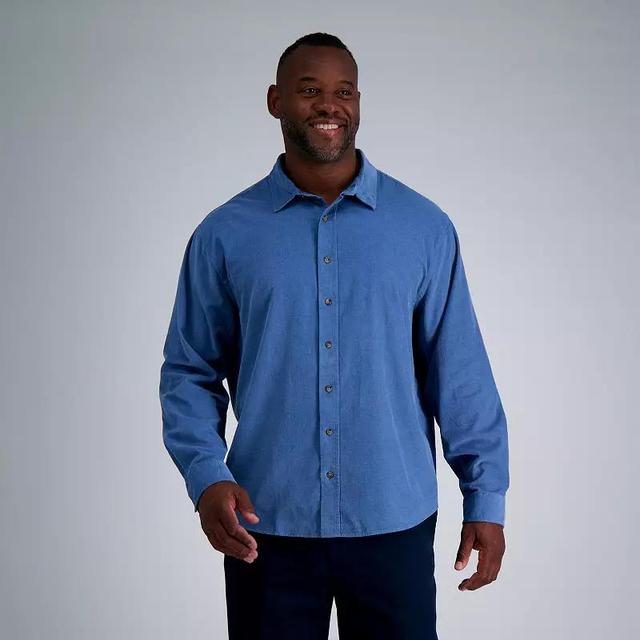 Big & Tall Haggar Long Sleeve Casual Cotton Corduroy Shirt, Mens Product Image