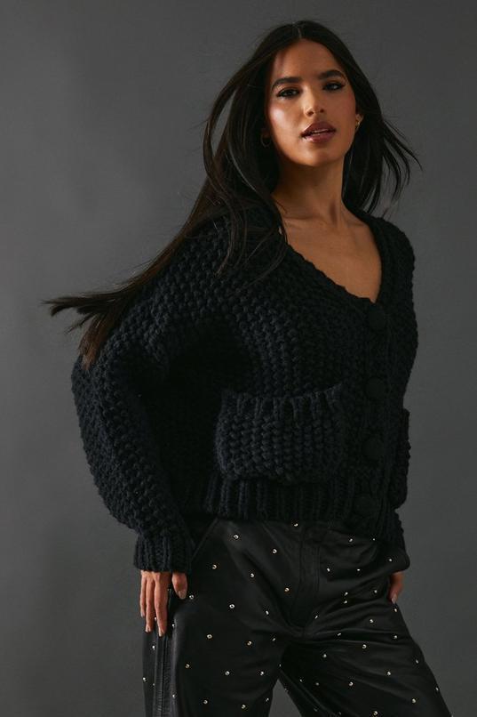 Super Chunky Pocket Front Knitted Cardigan product image