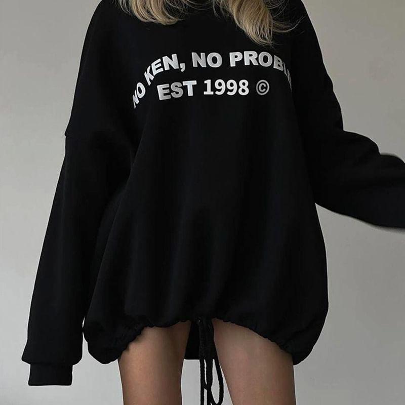 Lettering Loose Fit Hoodie Product Image