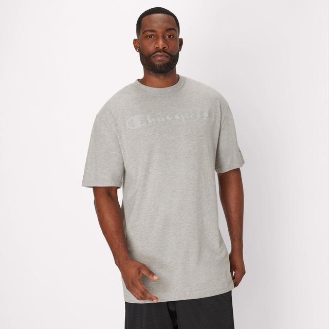 Mens Champion Classic Graphic T-Shirt, Script Logo (Big & Tall) Oxford Grey 2XT Product Image