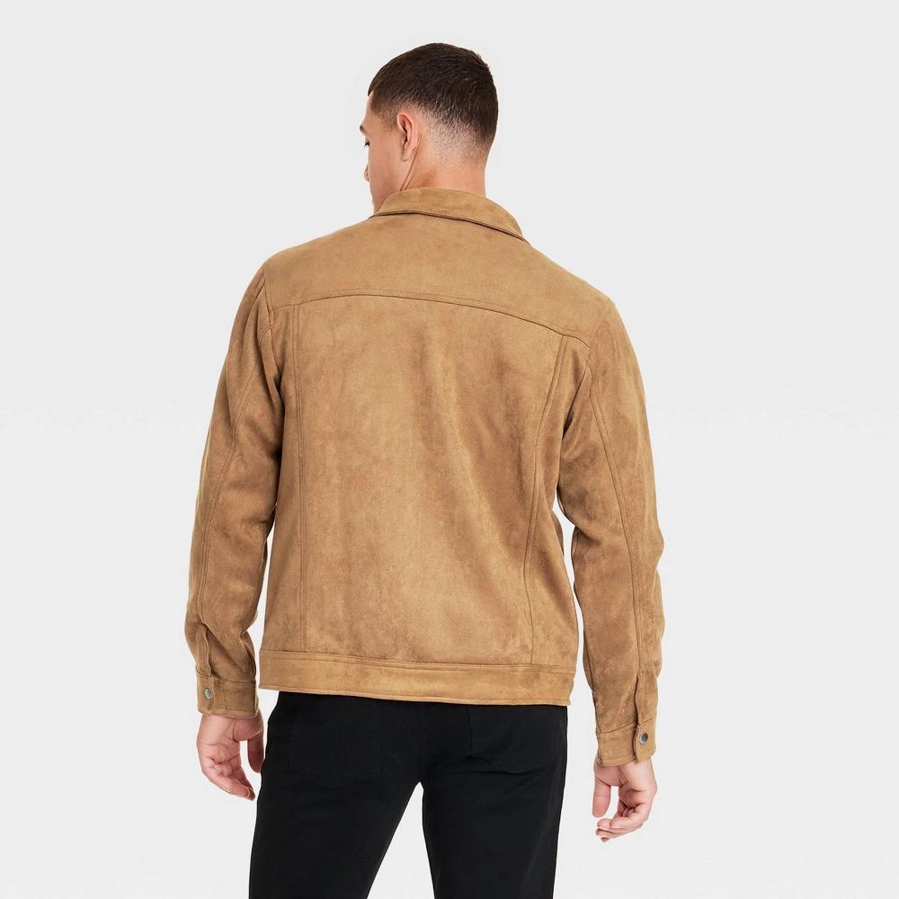 Men's Faux Suede Trucker Jacket - Goodfellow & Co™ Brown L Product Image