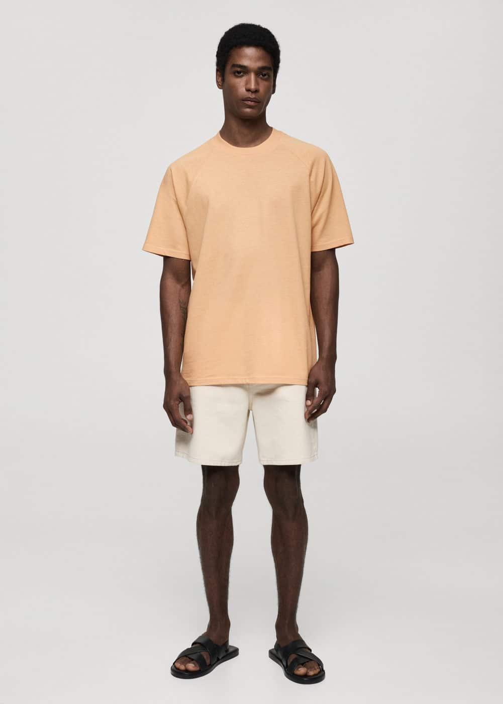 MANGO MAN - Relaxed fit cotton t-shirt orangeMen Product Image