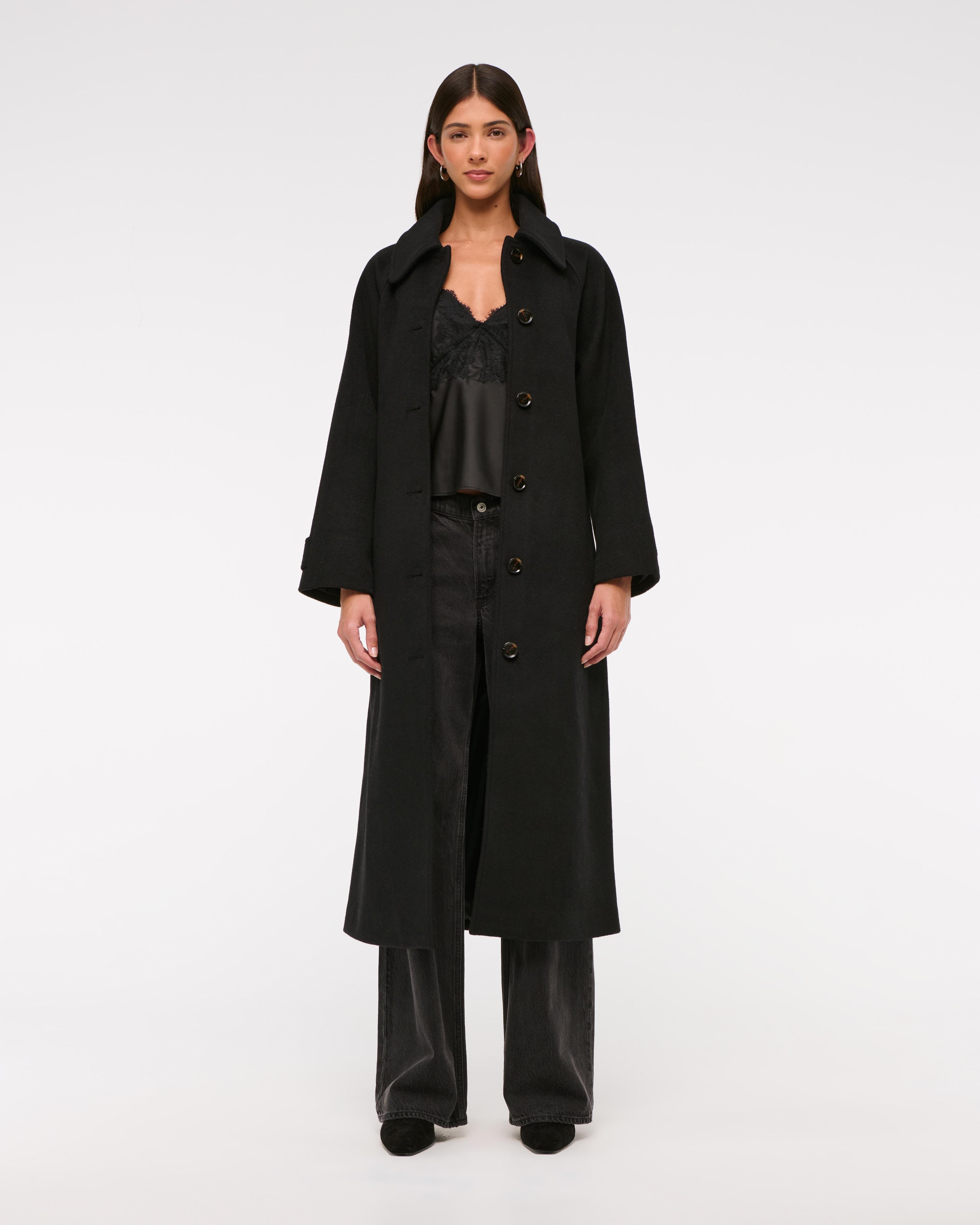 Wool-Blend Belted Coat Product Image