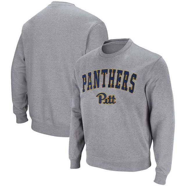 Mens Colosseum Heathered Gray Pitt Panthers Arch & Logo Sweatshirt Product Image